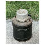 Vintage Universal Gallon jug with replaceable liner with cups that store in the lid