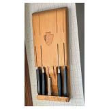 Knife rack with assortment of knives