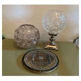 Candle holders, trivet