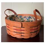 1997 Longaberger basket, cloth liner