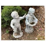 Resin? Boy and girl statues