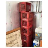 6 plastic milk crates