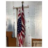 USA flags and poles