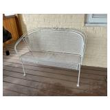 Metal patio bench