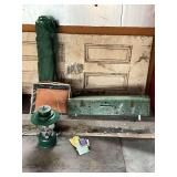 Coleman camp stove (white fuel), Coleman lantern, bag chair, etc.