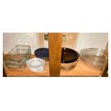 Pyrex and Visionware, casseroles, bread pan, covered dishes, etc.