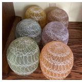 Set of 6 colored decorative glasses