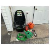 Keter lawn cart, garden hose, water can, sprinklers, etc.