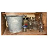 Galvanized bucket with hole in bottom