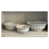 Set of 3 Ironstone by Meakin mixing bowls