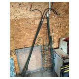 Tomato cages, t-posts, shepherd hooks, etc.