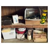 Small appliances, Sun tea jar, iron, travel mugs, juicer, bread maker, etc.