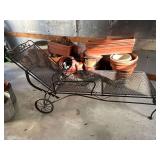 Metal patio lounger