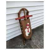 Wooden decorative sled
