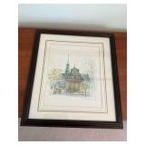 Framed and matted artwork "Holmen