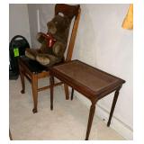 Dining chair, woven top side table