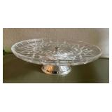 Cake plate, metal base, 11 1/2" W x 3 1/2" T.