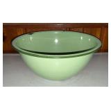 Enamel bowl, some chips, 12" W