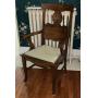 Antique arm chair, lion's head back, upholstered seat