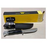 Buck 0103BKS-B sheath knife, leather sheath