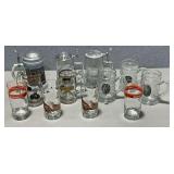 Steins, mugs, glasses, Remington, Smith & Wesson, Winchester etc.
