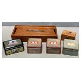 Winchester wood boxes and metal tins