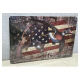 Ducks Unlimited metal sign, 24' x 16'.