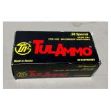 TulAmmo 38 Special ammunition, 130 grain FMJ, 50 rounds