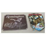 Pair of Remington metal signs up to 12' x 11'.