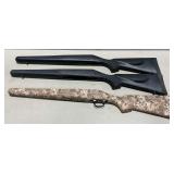 3 Remington synthetic gun stocks, standard short, standard long, and other