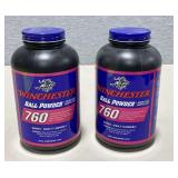 2 Winchester Ball Powder  670, 1 lb. bottles, unopened.