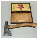 Keen Kutter hatchet, No. K12D wood box.