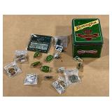 Remington tin box and hat pins