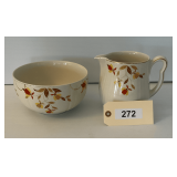 Halls Jewel T China Pitcher & Bowl