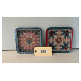 Pair Of Ltd Ed Plates Of Quilt Designs By Mary Ann Lasher