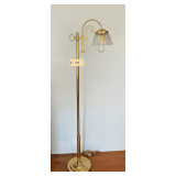 Brass Floor Lamp With Glass Shade 58"