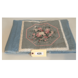 Blue Quilt With Pocket   (Few Small Stains)