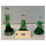 Three Glass Angel Votive Holders