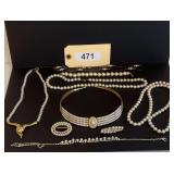 Large Collection Of Faux Pearl Jewelry