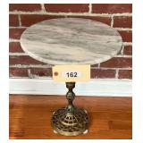 Small Marble Top Table With Metal Stand   17"X15"