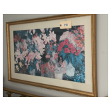 Framed & Matted Print  Pots Of Flowers   41"X21"