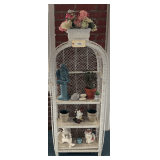 Wicker Etagere With Contents  52"X10"X22"