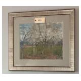 Framed & Matted Print  Field Of Blooming Trees   31"X27"