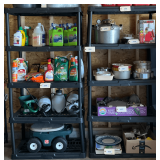 Two Sets Of Plastic Shelving Units (Excluding Contents)