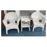 Two Wicker Chairs & Side Table