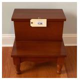 Wooden Bed Step Stool With Storage