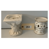 Pierced Ceramic Pillar Candle Holder & Pillar/Taper Candle Holder