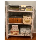 Wicker Shelving With Assorted Stationery Boxes   25"X12""X3"