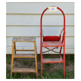 Small Wooden Ladder & Metal Step Ladder