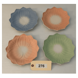 Four Lotus Shaped China Plates